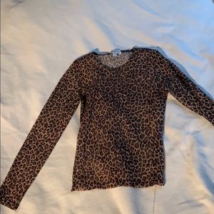 Sheer leopard print long sleeve